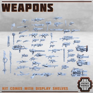 Weapons Kit for kitbashing - Print Minis | 28mm and 32mm | Wargaming | DnD | Tabletop Roleplaying