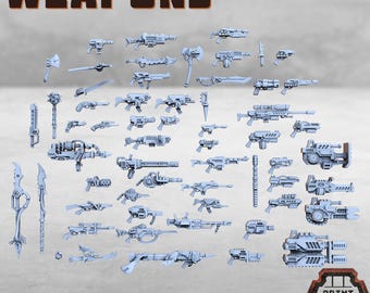 Weapons Kit for kitbashing - Print Minis | 28mm and 32mm | Wargaming | DnD | Tabletop Roleplaying