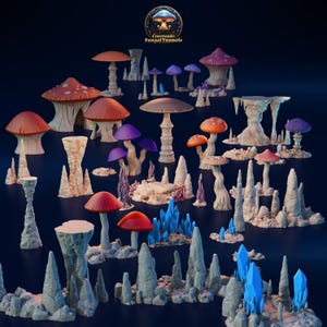 Giant Modular Mushrooms - Fungal Tunnels by 3DHexes | 28mm and 32mm | Wargaming | DnD | Tabletop Roleplaying