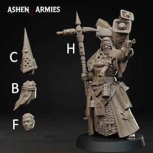 Krigsprofet. Helig kultledare. Blödande procession - Ashen Armies | 28 mm och 32 mm | Krigsspel | DnD | Bordsrollspel
