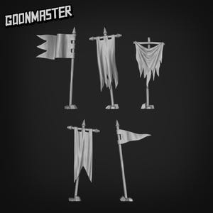 Banners - Goonmaster Basing Bits | 28mm and 32mm | Wargaming | DnD | Tabletop Roleplaying