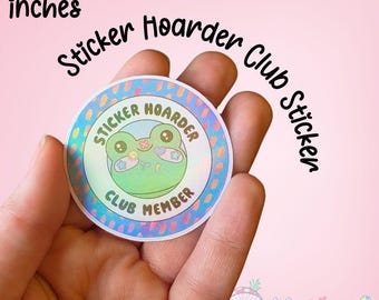 Sticker Hoarder Club Frog Sticker | Holographic Rainbow Frog Vinyl Sticker | 2" Round Cute Sticker for Water Bottles, Laptops, Journals
