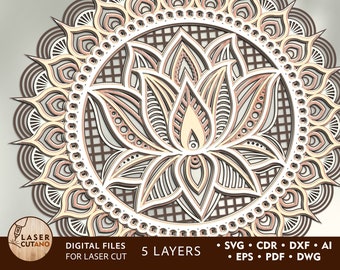 Download Lotus Mandala Svg Etsy