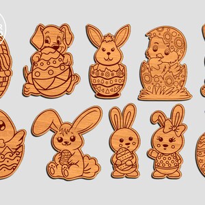 easter diy paint kit svg laser cut files, easter painting ideas, easter svg for glowforge, laser cut kits and easter laser score file