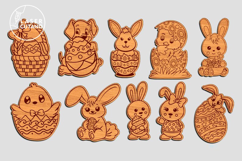 easter diy paint kit svg laser cut files, easter painting ideas, easter svg for glowforge, laser cut kits and easter laser score file