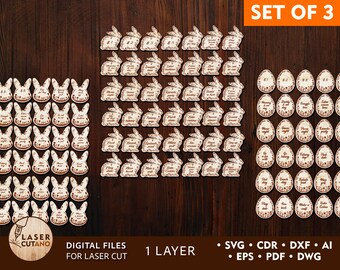 Eggs Easter Token SVG Laser files Easter Coin SVG and Glowforge File, Easter Basket Tokens for Eggs and Easter Token Glowforge | #414