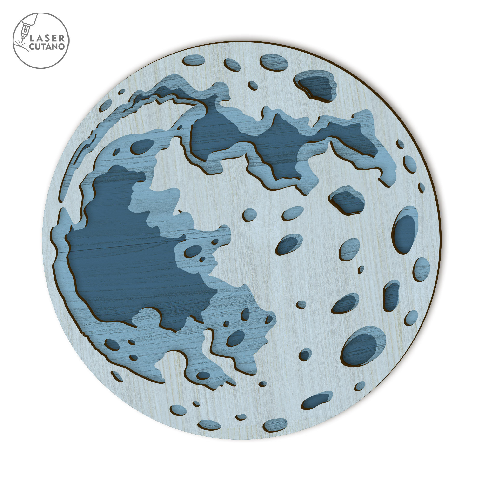 Layered Svg Moon Laser Cut File Multilayer and Moon Dxf File, 3D Laser ...