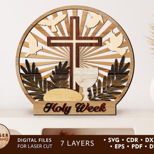 Karwoche Laser geschnittene Ostern SVG Religiöse Dxf und Christliche SVG, Ostern Dxf und dxf Ostern, lasergeschnittene religiöse & glowforge Ostern | #405