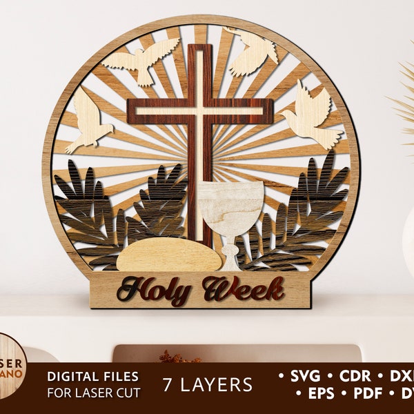 Holy Week Laser Cut Easter Svg Religious Dxf and Christian Svg, Easter Dxf and dxf easter, laser cut religious & glowforge easter | #405