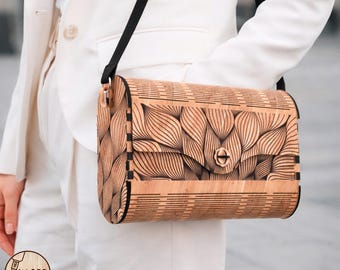 Woman Purse Laser Cut File, Wooden Bag Svg File, Clutch Laser Template, Handbag Cut Files | #719