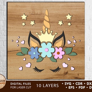 Laser Cut Files Svg UNICORN svg cut file for cricut and dxf files, unicorn cricut files and unicorn svg, cute svg and silhouette svg  | #149