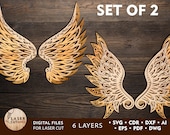 WINGS Svg Cut File Laser Cut File ANGEL Svg Template Cricut and Silhouette, Wall Hanging Laser Cut and laser cut wall art, 3d laser | #336