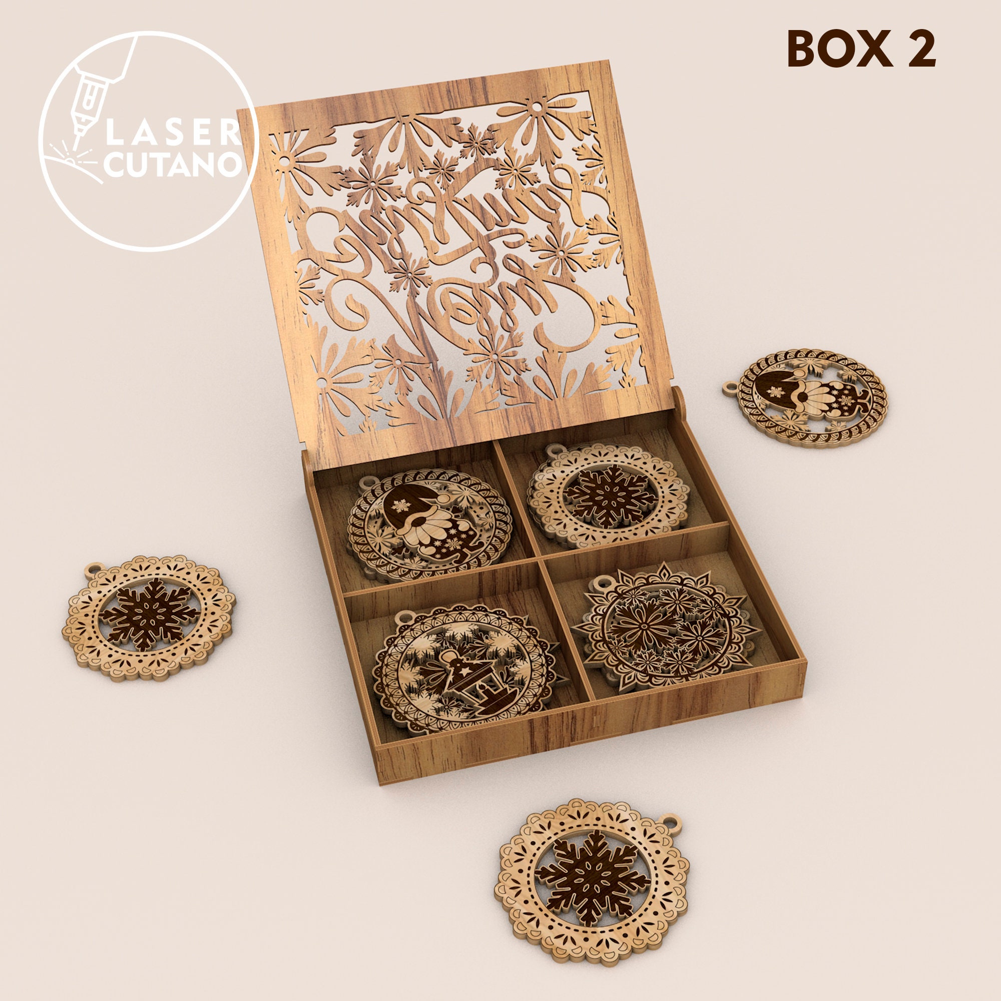 Christmas Ornaments Laser Cut Files Box and Laser Cut Project ...