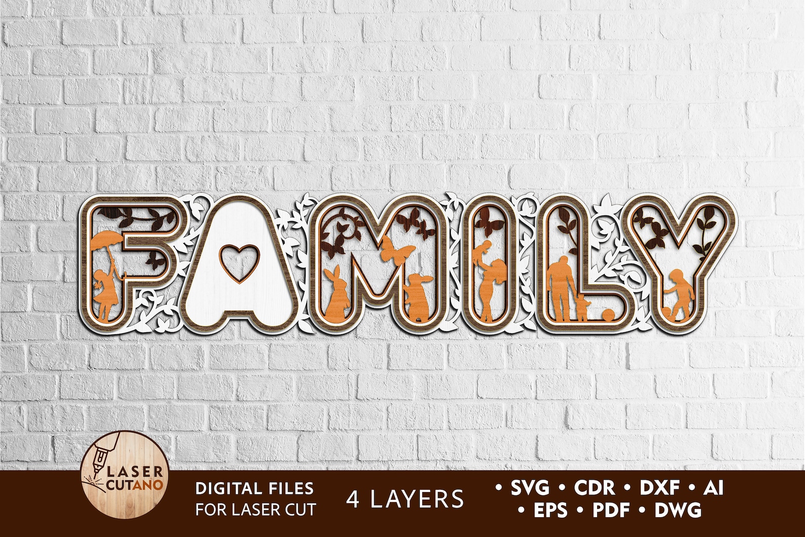 Laser Cut Words FAMILY Laser Cut Names and Wood Words Etsy