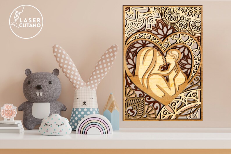 MOM BABY Laser Cut Files Mother's Day Dxf Laser Cut Mom - Etsy