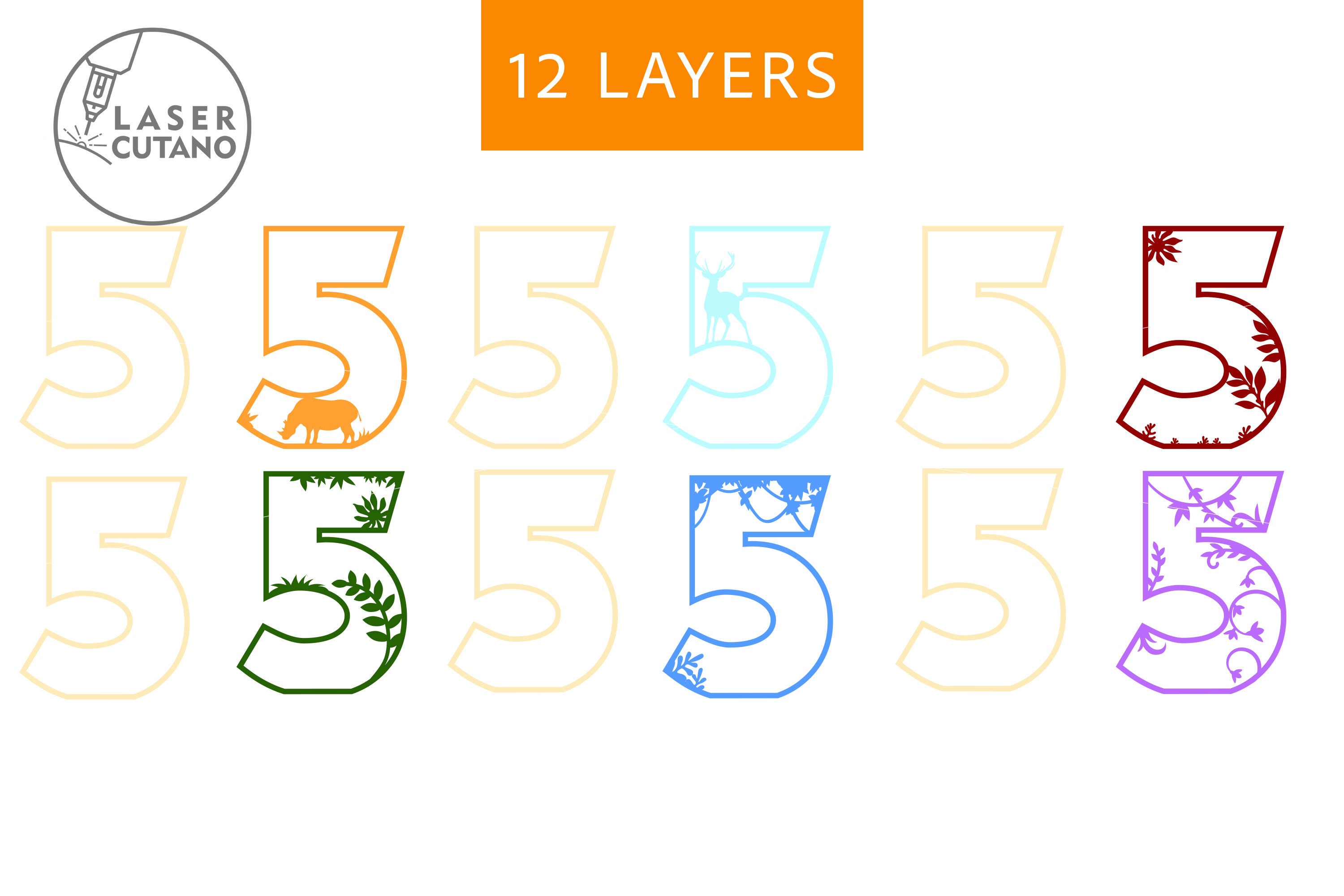 NUMBERS Laser Cut Files 3d DIGITS Svg Files for Cricut Laser Etsy UK