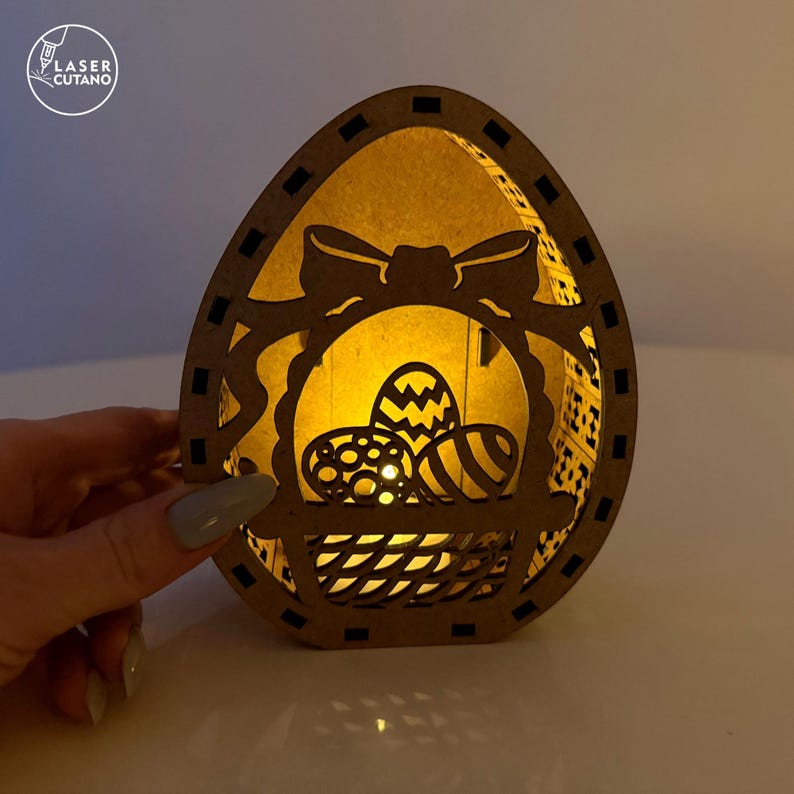 Laser Svg Easter Egg Laser Files Glowforge, 3D Laser Easter Dxf, Easter Egg Svg, SVG Layered Decor Ostern Laser Cutting Template