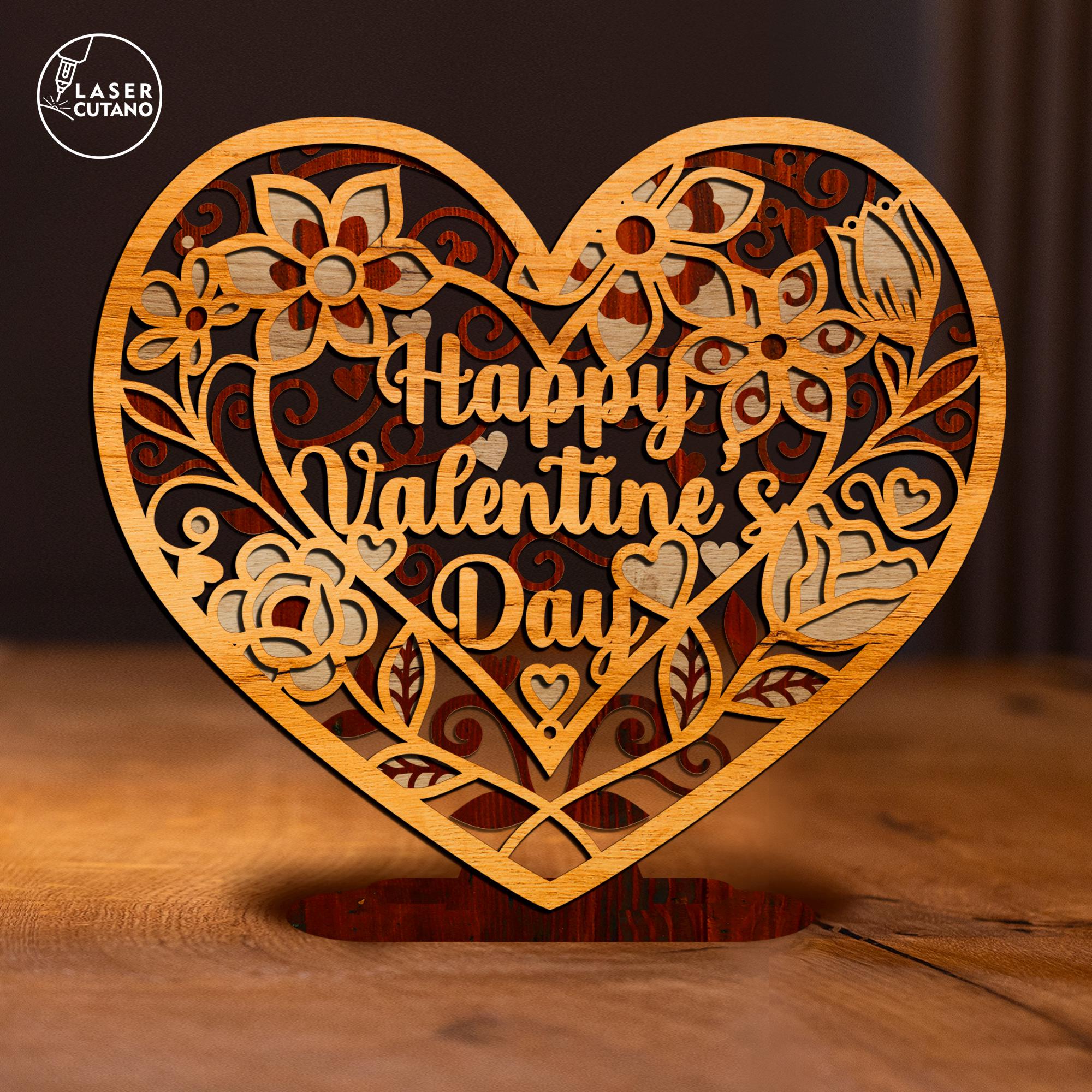 Valentine's Day Svg Heart Laser Files, Valentines Day Laser Engraving ...