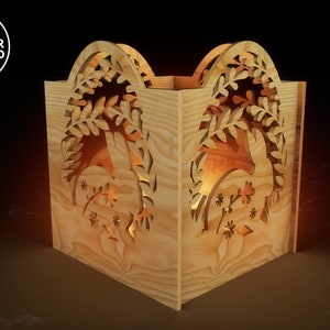 easter candle holder laser cut file lightburn files and dxf candle holder tea light lantern