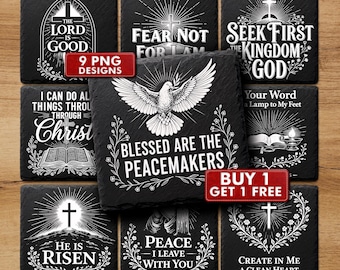 Catholic Bible Verse PNG for Slate Coasters, Christian Laser Engraving File | #2073