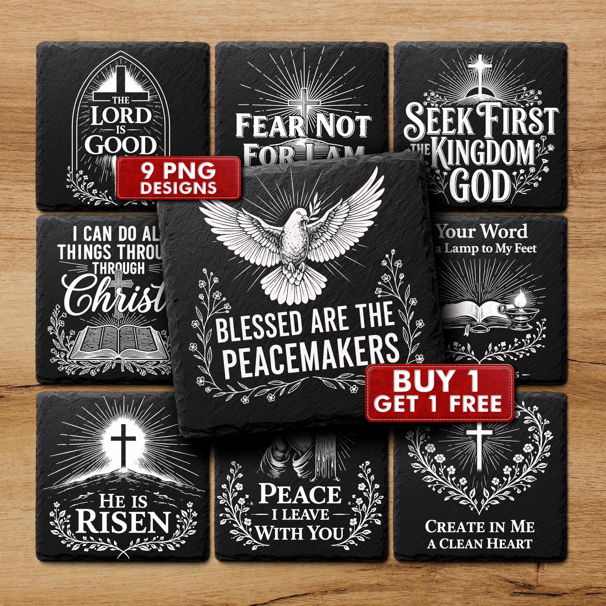 Catholic Bible Verse PNG for Slate Coasters, Christian Laser Engraving ...