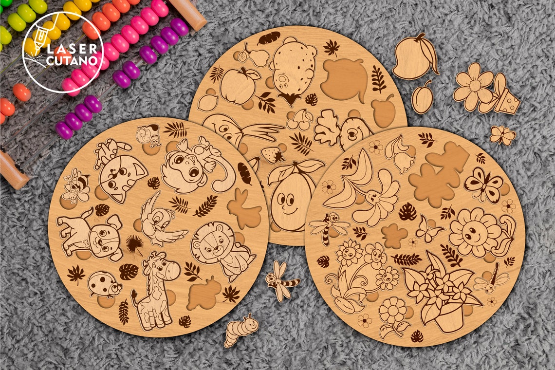 Laser Cut PUZZLE Svg File Dxf Kids Toys and Puzzles Svg Laser Engraving ...