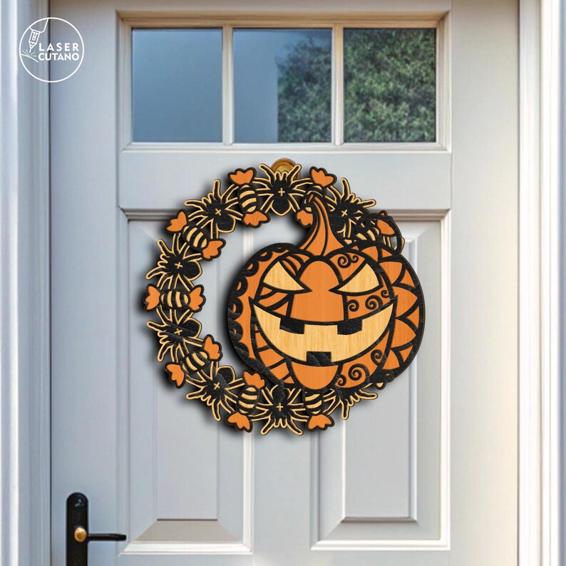 3D Svg Layered Halloween Door Hanger Laser Cut File and Halloween Laser ...