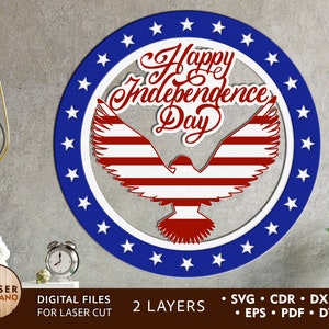 Independence Day Svg USA Laser File Patriotic Svg and July 4th Decor ...