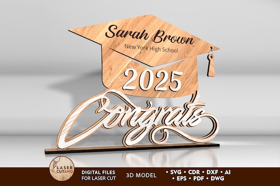 Graduation Laser Cut File Svg Dxf School Glowforge and School Laser File  for Xtool, Congratulations at School, University or College | #417 - Etsy UK