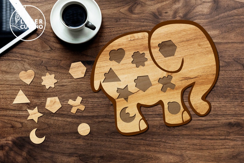 Laser Cut Puzzle Files Shape Sorting Puzzle Svg Files and Sorter Toy ...