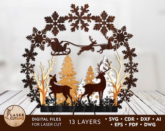 Laser Cut Files Christmas Tree Svg Dxf glowforge christmas, cnc christmas & merry christmas svg, christmas ornament svg cutting file | #260