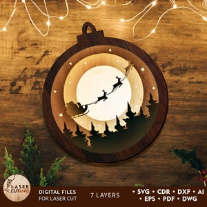 Christmas Shadow Box Laser Cut File Shadow Box Svg File and Christmas Light Box, Shadow Box Svg Cricut and 3d Shadow Box Svg Lightbox | #500