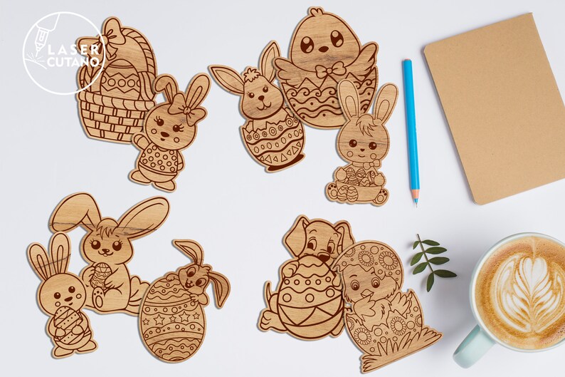easter diy paint kit svg laser cut files, easter painting ideas, easter svg for glowforge, laser cut kits and easter laser score file