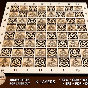 CHESS BOARD Laser Cut File Glowforge Svg and cnc chess, laser cutter ideas and dxf chess, laser engraved chess & checkers file plans | #319