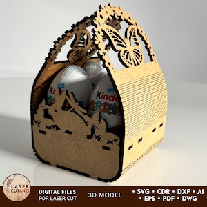 Eierhalter Osterkorb Laserdatei Tenplate für Xtool und Eierkorb Laser, Laser Cut Box-Datei und Süßigkeitenhalter SVG, Eierständer SVG | #551