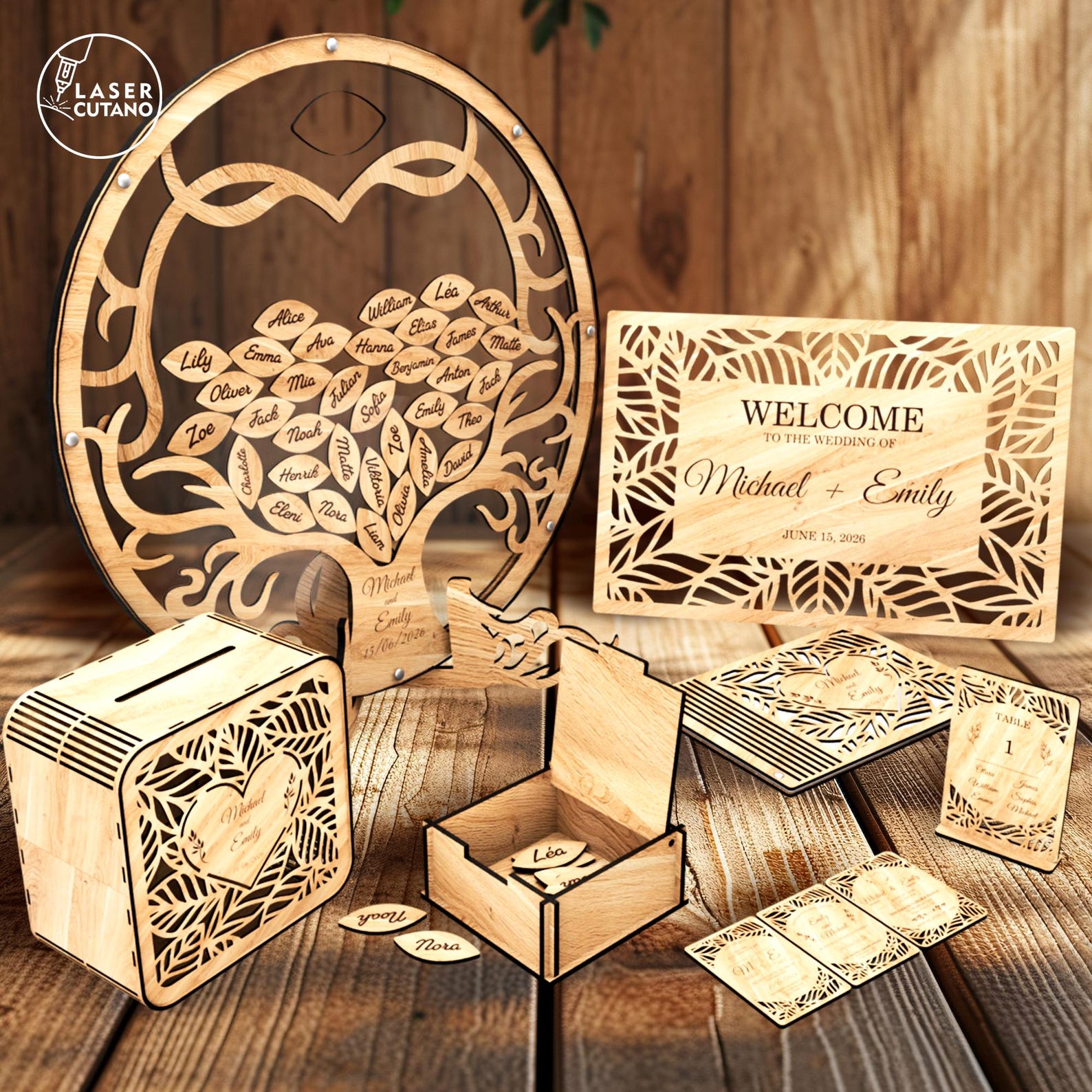 Big Set Laser Svg Wedding Laser Cut Files Invitations Wedding Decor ...