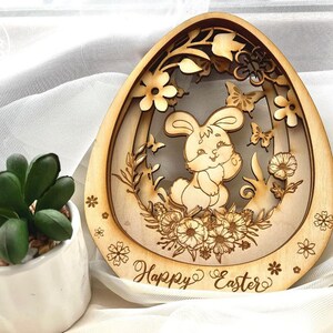laser cut files easter laser file svg layered and 3d svg file, egg layered svg