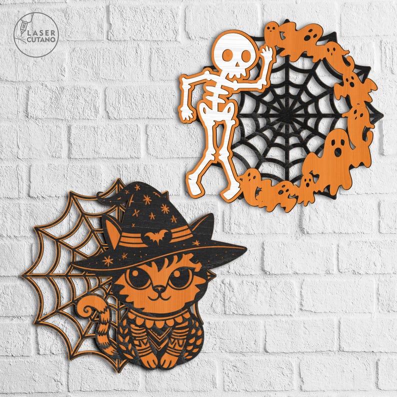 3D Svg Layered Halloween Door Hanger Laser Cut File and Halloween Laser ...