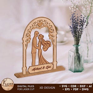 Bruiloft Lasergesneden bestand Svg ontwerpen verjaardag bruiloft Dxf-bestanden en huwelijkscadeau Lasergesneden bestand, huwelijksgeschenken voor het paar | #544
