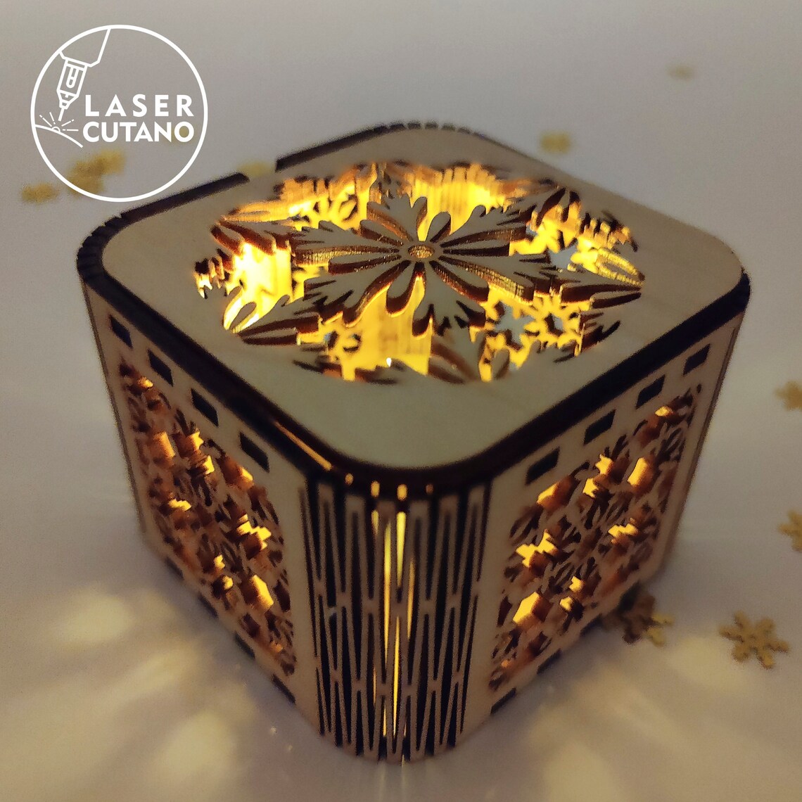 Christmas Laser Cut Box File Svg Pattern and Glowforge Box Svg, Wooden ...