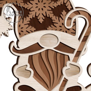 CHRISTMAS GNOMES Laser Cut Files Ornaments Dxf Files and Christmas Laser Design, Gnome Files for Xtool, laser cuttable files