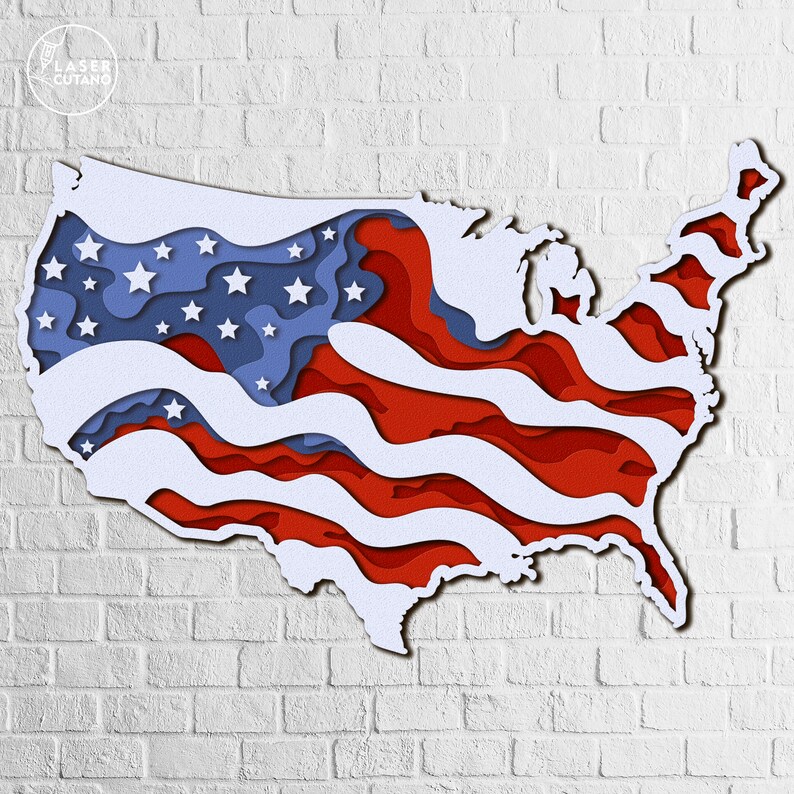 Independence Day Svg Laser Cut File and USA Flag United States America ...