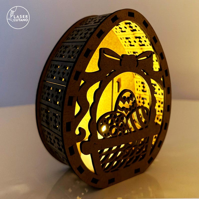 Laser Svg Easter Egg Laser Files Glowforge, 3D Laser Easter Dxf, Easter Egg Svg, SVG Layered Decor Ostern Laser Cutting Template