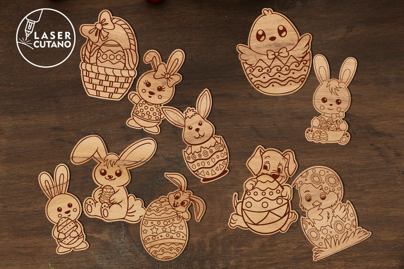easter diy paint kit svg laser cut files, easter painting ideas, easter svg for glowforge, laser cut kits and easter laser score file