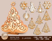 Svg CHRISTMAS Laser Cut Files Engraved and christmas ornaments, christmas svg for cricut and christmas tree svg bundle cricut 2022 | #246