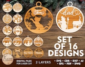CHRISTMAS Baubles Glowforge Files Svg Laser Cut File and ornament svgs, christmas bauble set and christmas ornaments, bauble bundle | #263