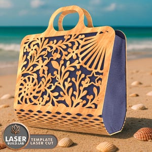 Laser-Dateien Tasche für Strand-Svg Laser Cut-Datei - svg Lasercut Xtool Lightburn Template | #678