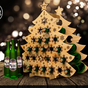 Wine Christmas Advent Calendar Laser Cut File Wine Bottle Holder DXF