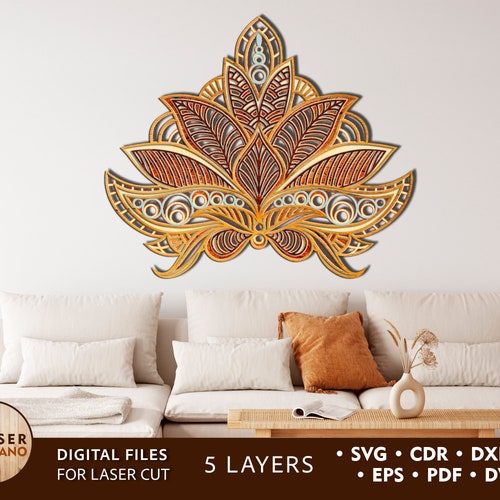 Multilayer Laser Cut DXF MANDALA LOTUS Mandala Svg Files - Etsy