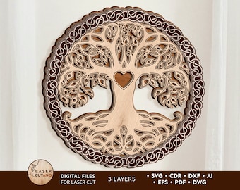 Laser Cut File Tree of Life Wall Art and Tree of Life Wall Decor | #504